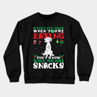 Christmas Dog Eating Snacks Crewneck Sweatshirt